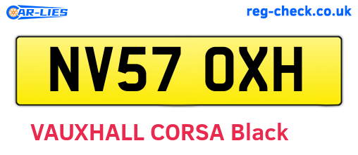 NV57OXH are the vehicle registration plates.