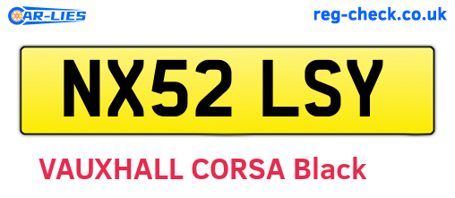 NX52LSY are the vehicle registration plates.