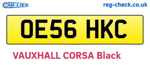 OE56HKC are the vehicle registration plates.