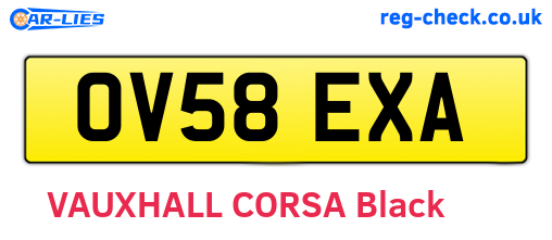 OV58EXA are the vehicle registration plates.