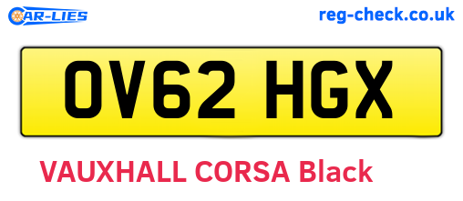OV62HGX are the vehicle registration plates.