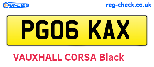 PG06KAX are the vehicle registration plates.