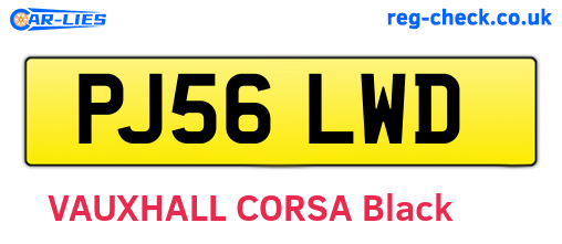 PJ56LWD are the vehicle registration plates.
