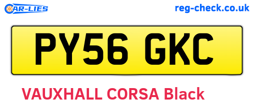 PY56GKC are the vehicle registration plates.