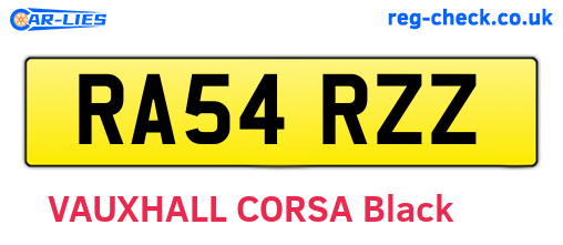 RA54RZZ are the vehicle registration plates.