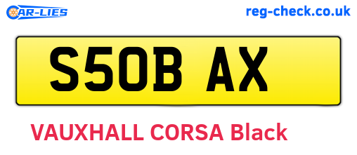 S50BAX are the vehicle registration plates.