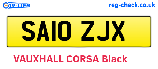 SA10ZJX are the vehicle registration plates.