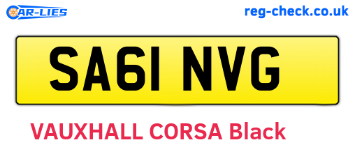 SA61NVG are the vehicle registration plates.