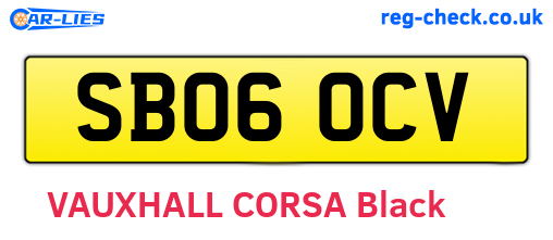 SB06OCV are the vehicle registration plates.