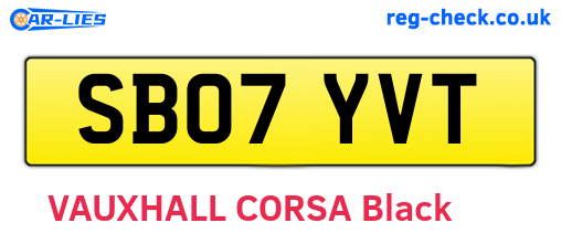 SB07YVT are the vehicle registration plates.