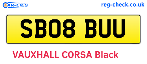 SB08BUU are the vehicle registration plates.