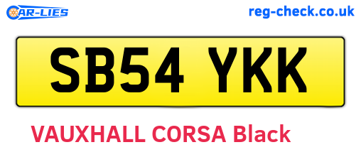 SB54YKK are the vehicle registration plates.
