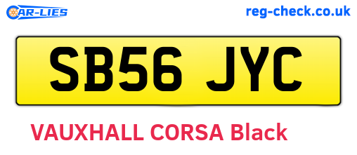 SB56JYC are the vehicle registration plates.