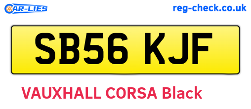SB56KJF are the vehicle registration plates.