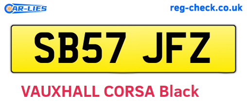 SB57JFZ are the vehicle registration plates.