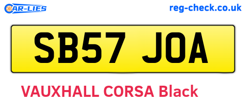 SB57JOA are the vehicle registration plates.