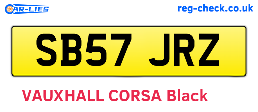 SB57JRZ are the vehicle registration plates.
