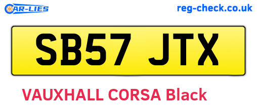SB57JTX are the vehicle registration plates.