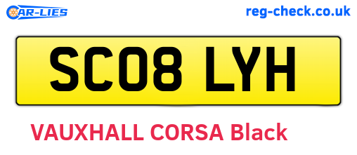 SC08LYH are the vehicle registration plates.