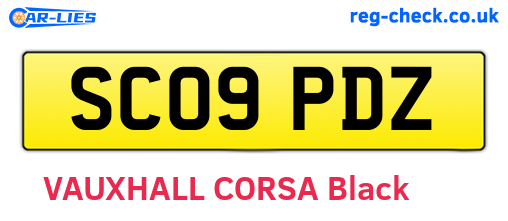 SC09PDZ are the vehicle registration plates.