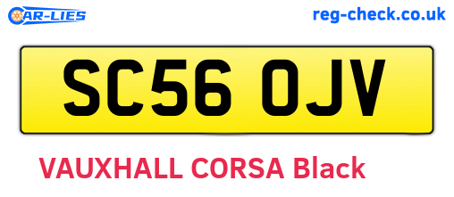 SC56OJV are the vehicle registration plates.