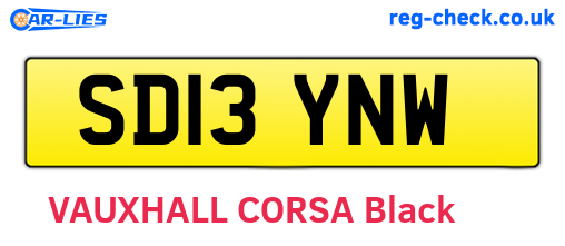 SD13YNW are the vehicle registration plates.