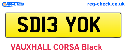 SD13YOK are the vehicle registration plates.