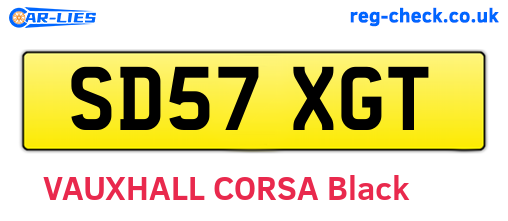 SD57XGT are the vehicle registration plates.