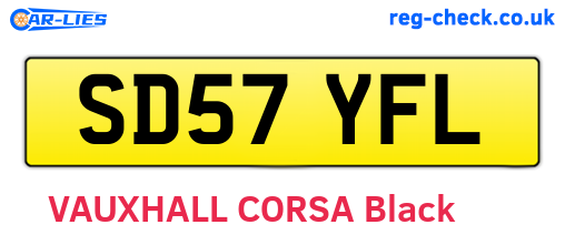 SD57YFL are the vehicle registration plates.