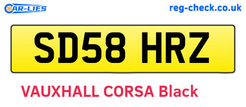 SD58HRZ are the vehicle registration plates.