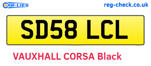 SD58LCL are the vehicle registration plates.