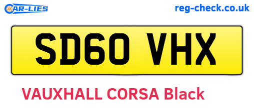 SD60VHX are the vehicle registration plates.
