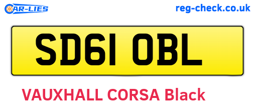 SD61OBL are the vehicle registration plates.