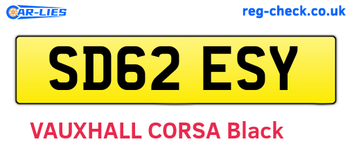 SD62ESY are the vehicle registration plates.