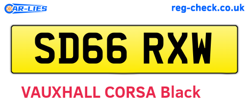 SD66RXW are the vehicle registration plates.