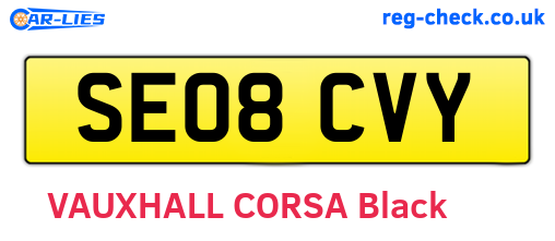 SE08CVY are the vehicle registration plates.