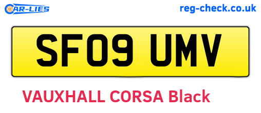 SF09UMV are the vehicle registration plates.