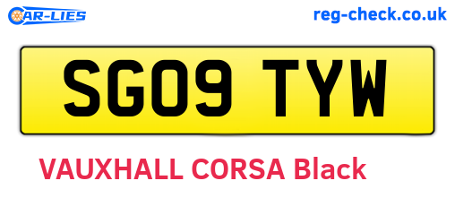 SG09TYW are the vehicle registration plates.
