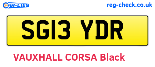 SG13YDR are the vehicle registration plates.