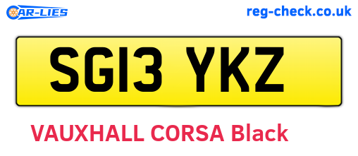 SG13YKZ are the vehicle registration plates.