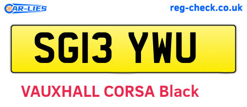 SG13YWU are the vehicle registration plates.