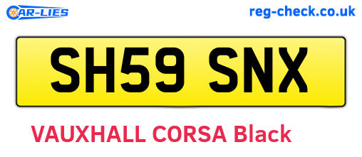 SH59SNX are the vehicle registration plates.