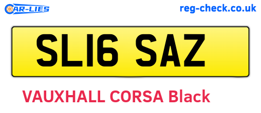 SL16SAZ are the vehicle registration plates.