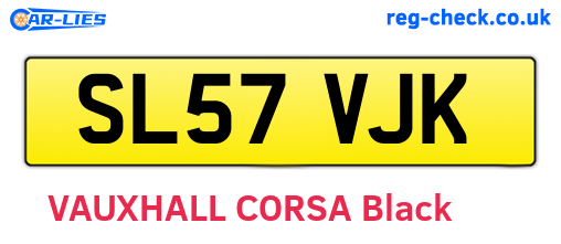 SL57VJK are the vehicle registration plates.