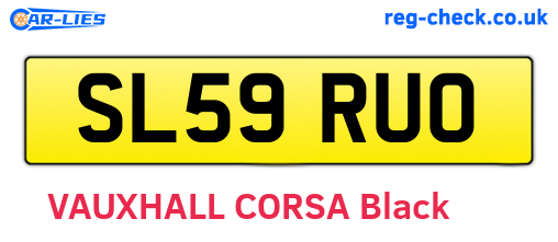 SL59RUO are the vehicle registration plates.