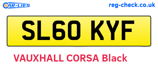 SL60KYF are the vehicle registration plates.