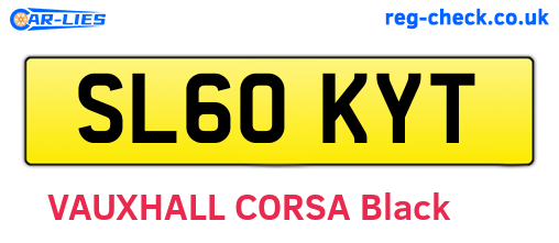 SL60KYT are the vehicle registration plates.
