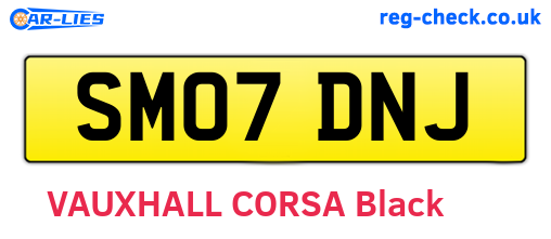SM07DNJ are the vehicle registration plates.