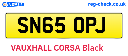 SN65OPJ are the vehicle registration plates.
