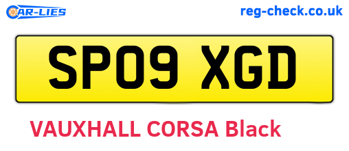 SP09XGD are the vehicle registration plates.